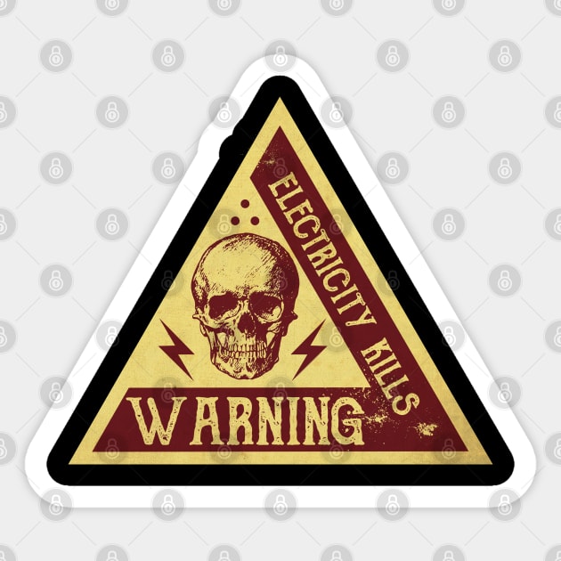 Warning Vintage Sign Sticker by CTShirts